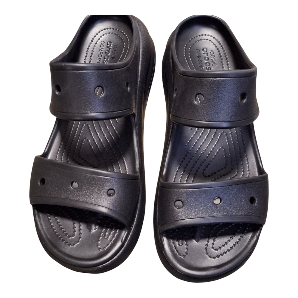 NWT Crocs Classic Crush Platform Sandals Black Unisex Men 10 Women 12 - Picture 4 of 6